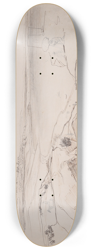 Edward Lear - View of Sciacca, Sicily 8.25 inch art skate deck