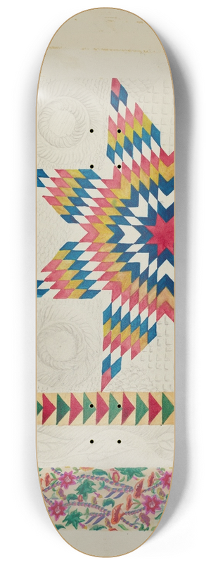 Edward L. Loper - Quilted Applique Coverlet 8.25 inch art skate deck