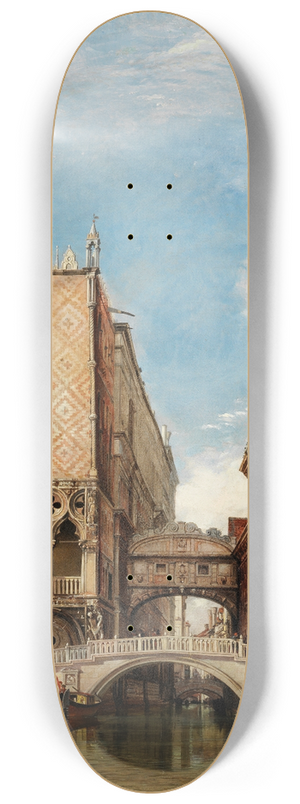 Edward William Cooke - Bridge of Sighs, Venice 8.25 inch art skate deck