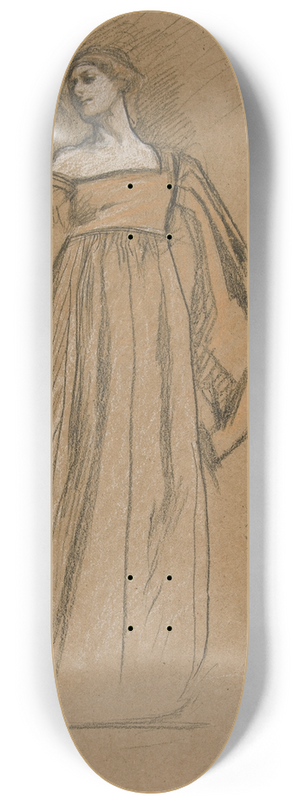 Edwin Austin Abbey - Figure study for Measure for Measure III 8.25 inch art skate deck