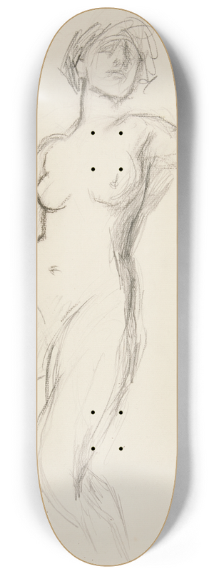 Edwin Austin Abbey - Figure study for The Hours III 8.25 inch art skate deck