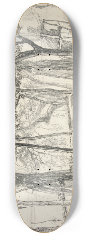 Edwin Austin Abbey - Figures under an arbor 8.25 inch art skate deck