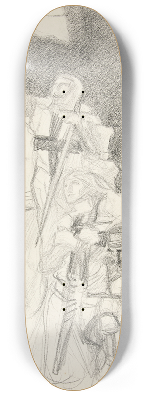 Edwin Austin Abbey - Study for Crusaders Sighting Jerusalem 8.25 inch art skate deck