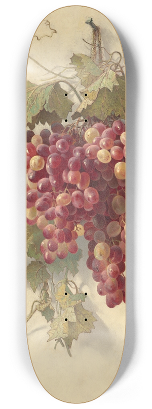 Edwin Deakin - Grapes Against White Wall 8.25 inch art skate deck