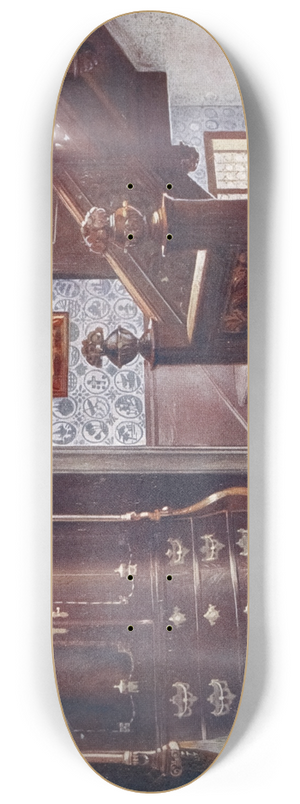 Edwin Foley - Carved walnut bomb armoire with chased mounts 8.25 inch art skate deck