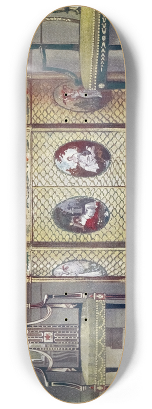 Edwin Foley - Painted commode and chairs 8.25 inch art skate deck