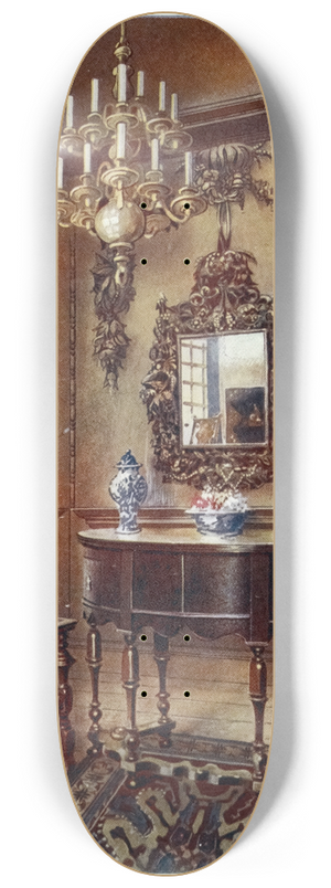 Edwin Foley - Panelling, from an old house, Mirror frame, Walnut table, walnut chair, Walnut high-case clock 8.25 inch art skate deck