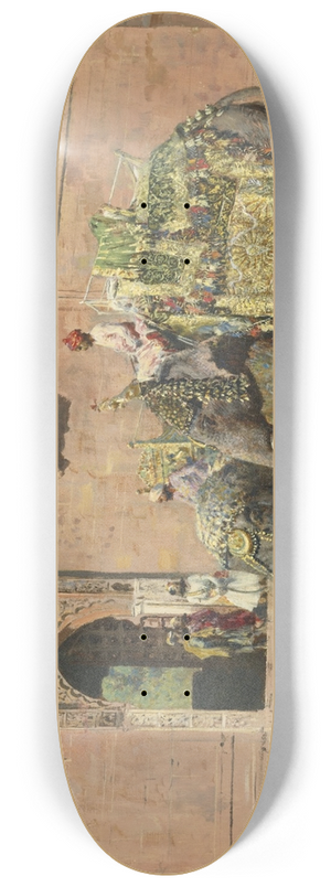 Edwin Lord Weeks - Les lphants du Rajah de Jodhpore 8.25 inch art skate deck