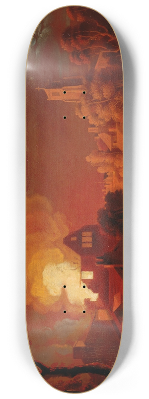 Egbert van der Poel - A nocturnal fire 8.25 inch art skate deck