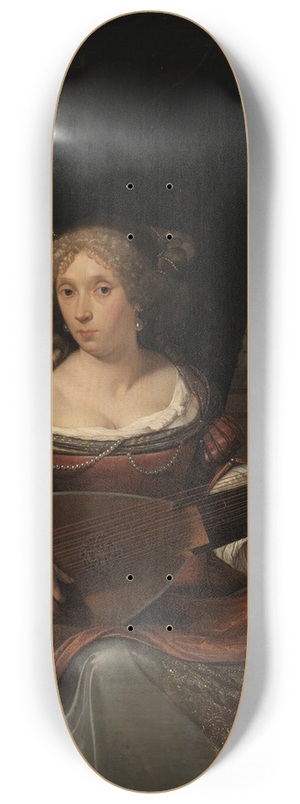 Eglon van der Neer - Lute player 8.25 inch art skate deck