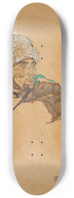 Egon Schiele - Russischer Kriegsgefangener 8.25 inch art skate deck
