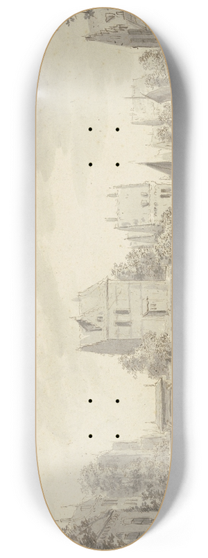 Abraham Rademaker - Zwei Stadttore zu Wasser und zu Land 8.25 inch art skate deck