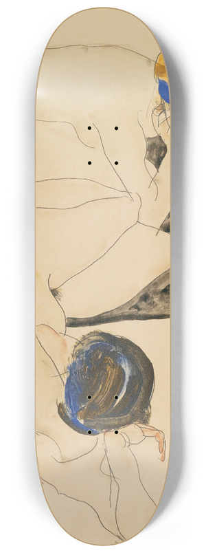 Egon Schiele - Two Reclining Figures 8.25 inch art skate deck