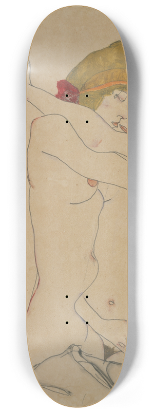 Egon Schiele - Two Women Embracing 8.25 inch art skate deck