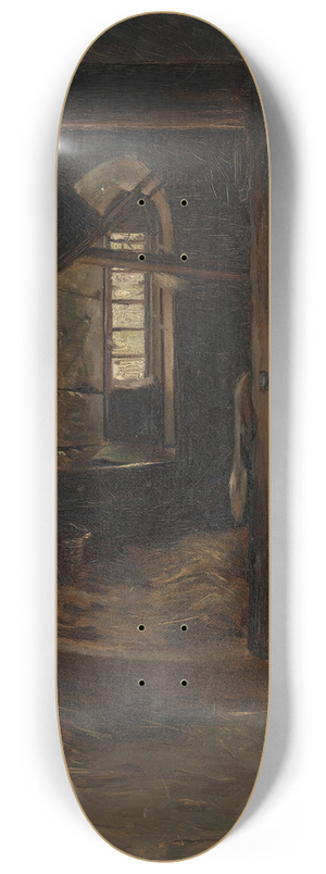 Eilif Peterssen - Interior from a Cowshed 8.25 inch art skate deck