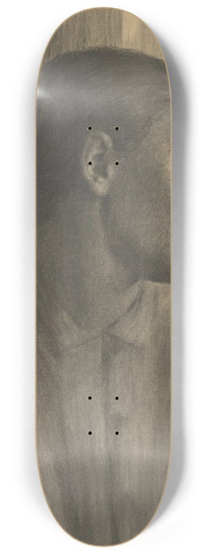 Elemr Halsz-Hradil - Study of a Womans Head in Profile 8.25 inch art skate deck