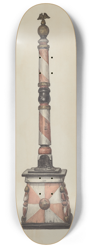 Elisabeth Fulda - Barber Pole 8.25 inch art skate deck