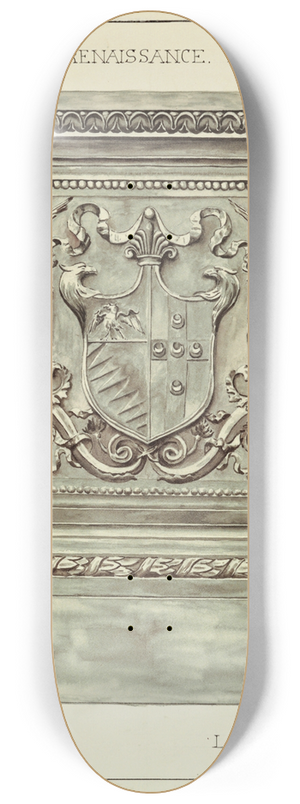 Elizabeth A. Nedwill - Portfolio, Historic Ornament 8.25 inch art skate deck