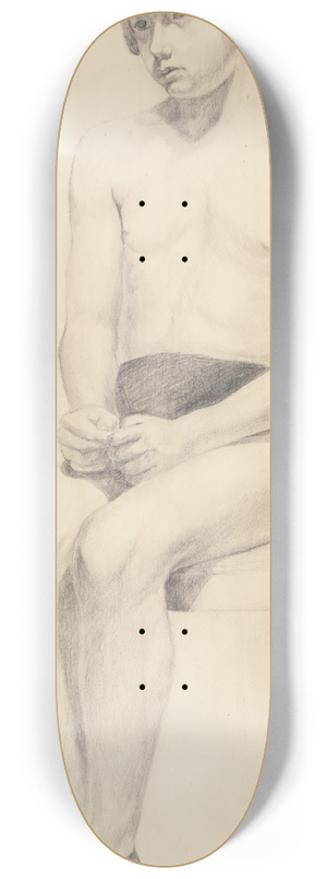 Elizabeth Berry - Study from life. (Girl seated in bathing suit) 8.25 inch art skate deck