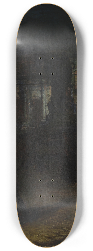 Aleksander Gierymski - Max-Josefplatz in Munich at night 8.25 inch art skate deck