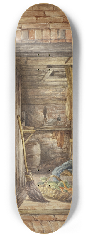 Elizabeth Murray - Brick Wall with Open Door and Shovel 8.25 inch art skate deck