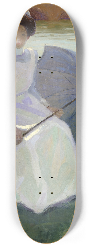 Frederick F. Fursman - Woman with Green Parasol 8.25 inch art skate deck