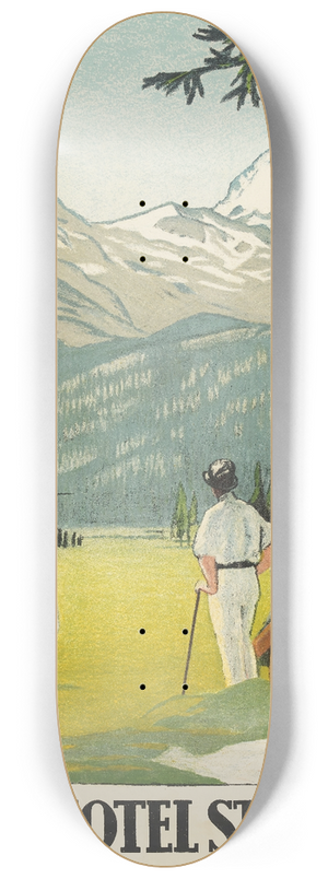 Emil Cardinaux - Palace Hotel. St. Moritz 8.25 inch art skate deck