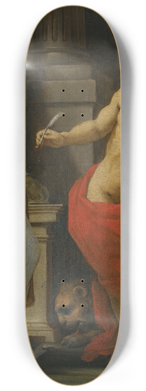 Emilian School - Saints Augustine AndJerome In A Classical Setting 8.25 inch art skate deck