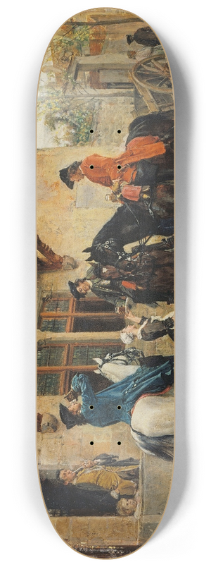 Ernest Meissonier - Halt at an Inn 8.25 inch art skate deck