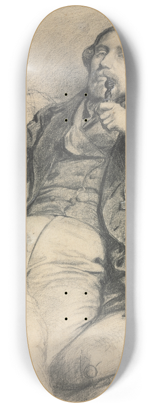 Ernest Meissonier - Man Smoking 8.25 inch art skate deck