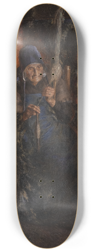 Ernst Josephson - Old Woman Spinning 8.25 inch art skate deck