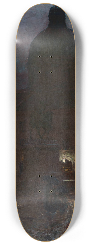 Aleksander Gierymski - Wittelsbacher Platz in Munich at night 8.25 inch art skate deck