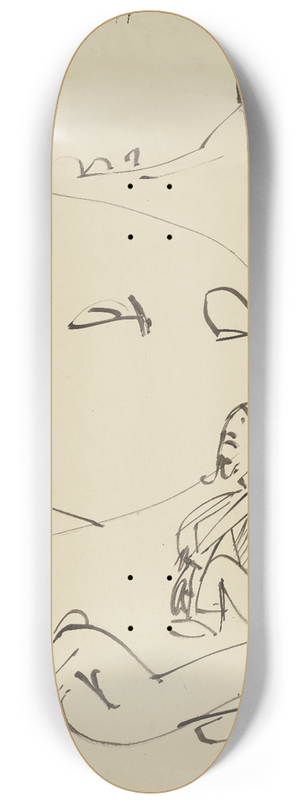 Ernst Ludwig Kirchner - Badende am Strand einer Bucht auf Fehmarn 8.25 inch art skate deck