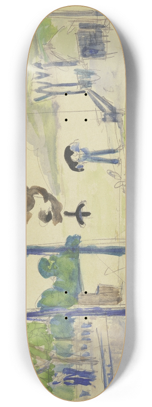 Ernst Ludwig Kirchner - Dampferlnde in the rain 8.25 inch art skate deck
