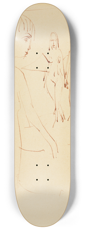 Ernst Ludwig Kirchner - Drei stehende Akte im Freien 8.25 inch art skate deck