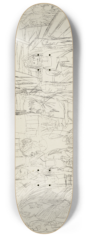 Ernst Ludwig Kirchner - Gesellschaft im Estrich 8.25 inch art skate deck