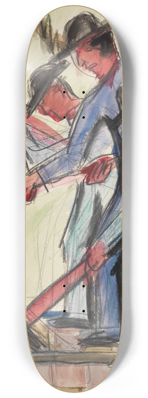 Ernst Ludwig Kirchner - Gleisarbeiter (Straenarbeiter) 8.25 inch art skate deck