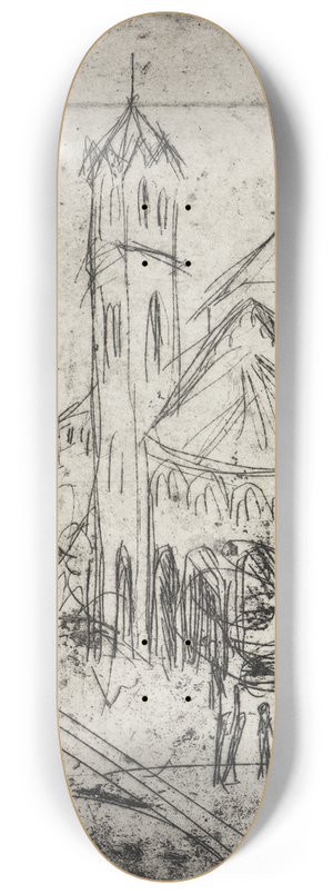 Ernst Ludwig Kirchner - Kirche St. Gereon in Kln I 8.25 inch art skate deck