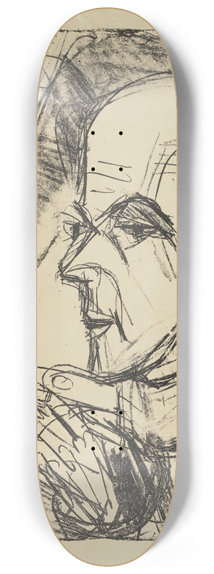 Ernst Ludwig Kirchner - Kopf Hugo Biallowons im Profil 8.25 inch art skate deck