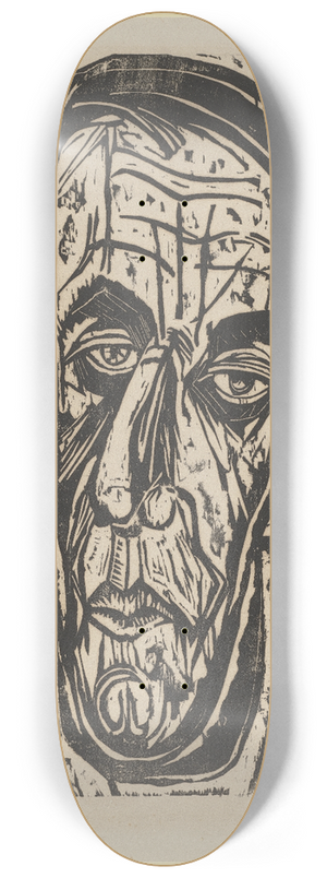 Ernst Ludwig Kirchner - Kopf van de Velde, hell.  Van de Velde zwischen Bergen 8.25 inch art skate deck