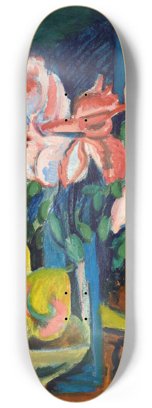 Ernst Ludwig Kirchner - Pink Roses 8.25 inch art skate deck