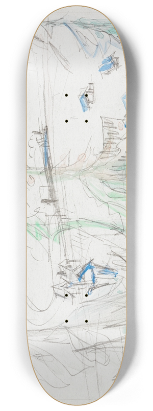 Ernst Ludwig Kirchner - Talkessel mit Husern und Bahnlinie 8.25 inch art skate deck