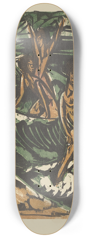 Ernst Ludwig Kirchner - Three Bathers in the Waves 8.25 inch art skate deck