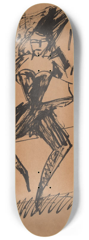 Ernst Ludwig Kirchner - Two Dancers with a Cat 8.25 inch art skate deck