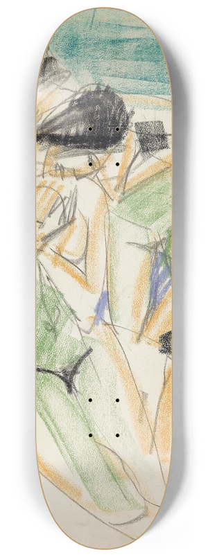 Ernst Ludwig Kirchner - Two Nudes 8.25 inch art skate deck