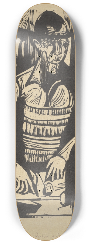 Ernst Ludwig Kirchner - Zeichnender Maler (Selbstportrait) 8.25 inch art skate deck