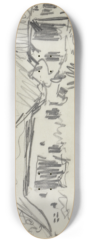Ernst Ludwig Kirchner - Zwei Bauernhuser auf Fehmarn 8.25 inch art skate deck