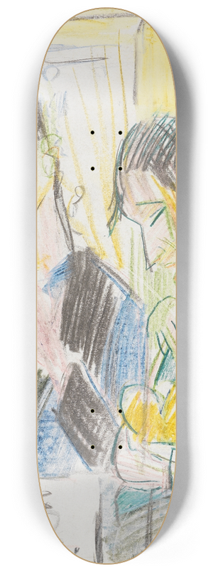 Ernst Ludwig Kirchner - Zwei Mnner am Tisch 8.25 inch art skate deck