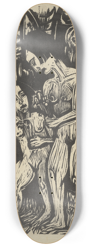Ernst Ludwig Kirchner - Zwei nackte Mdchen mit Blumen 8.25 inch art skate deck