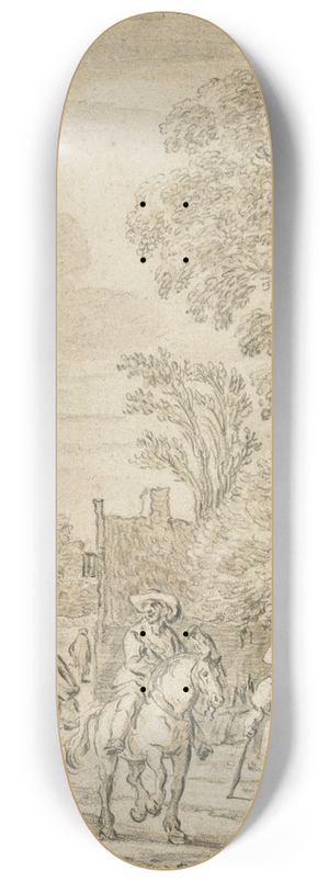 Esaias van de Velde - A Lady and Gentleman Hawking 8.25 inch art skate deck